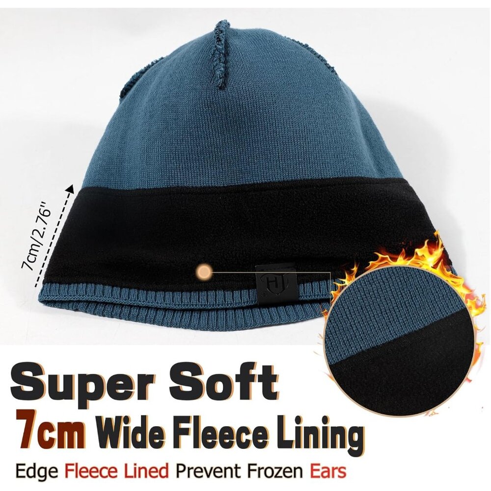 Double-Layer Warmth Beanie - Soft Windproof Skull… - image 4